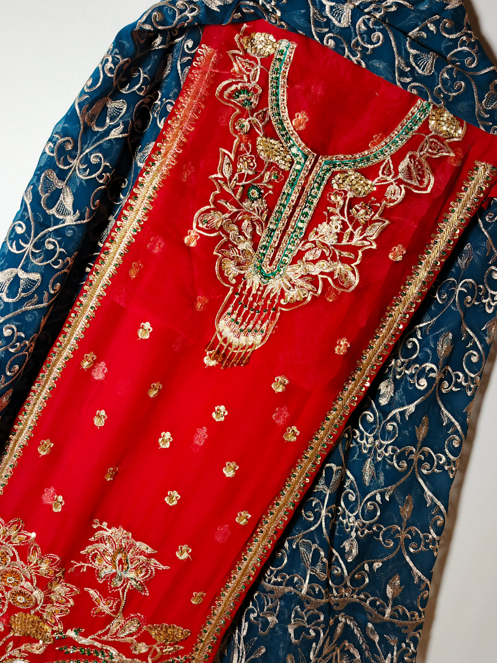Unsttiched Chifoon Handworked 3pc