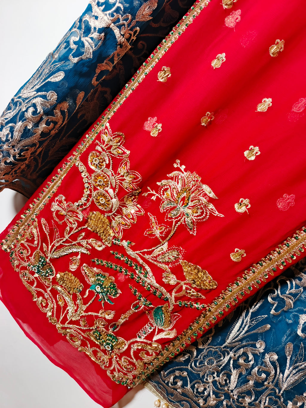 Unsttiched Chifoon Handworked 3pc