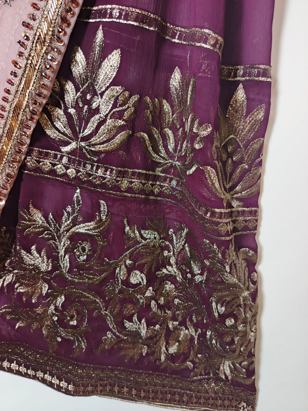 Unsttiched Chifoon Handworked 3pc