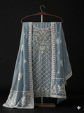 Unsttiched 3pc Organza handworked