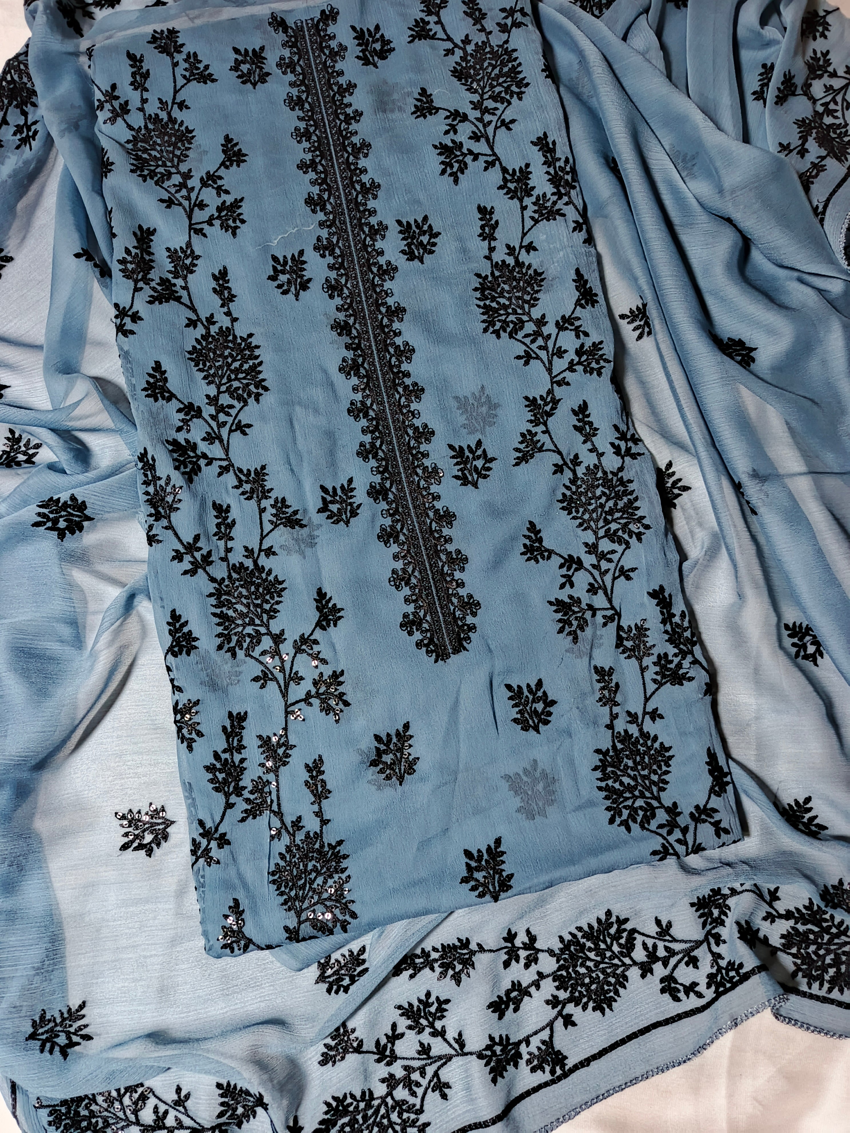 🌟Soft Chifoon Black Embriodery 3pc🌟