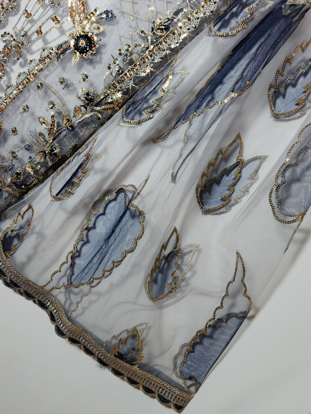 Unsttiched Organza Handworked 3pc