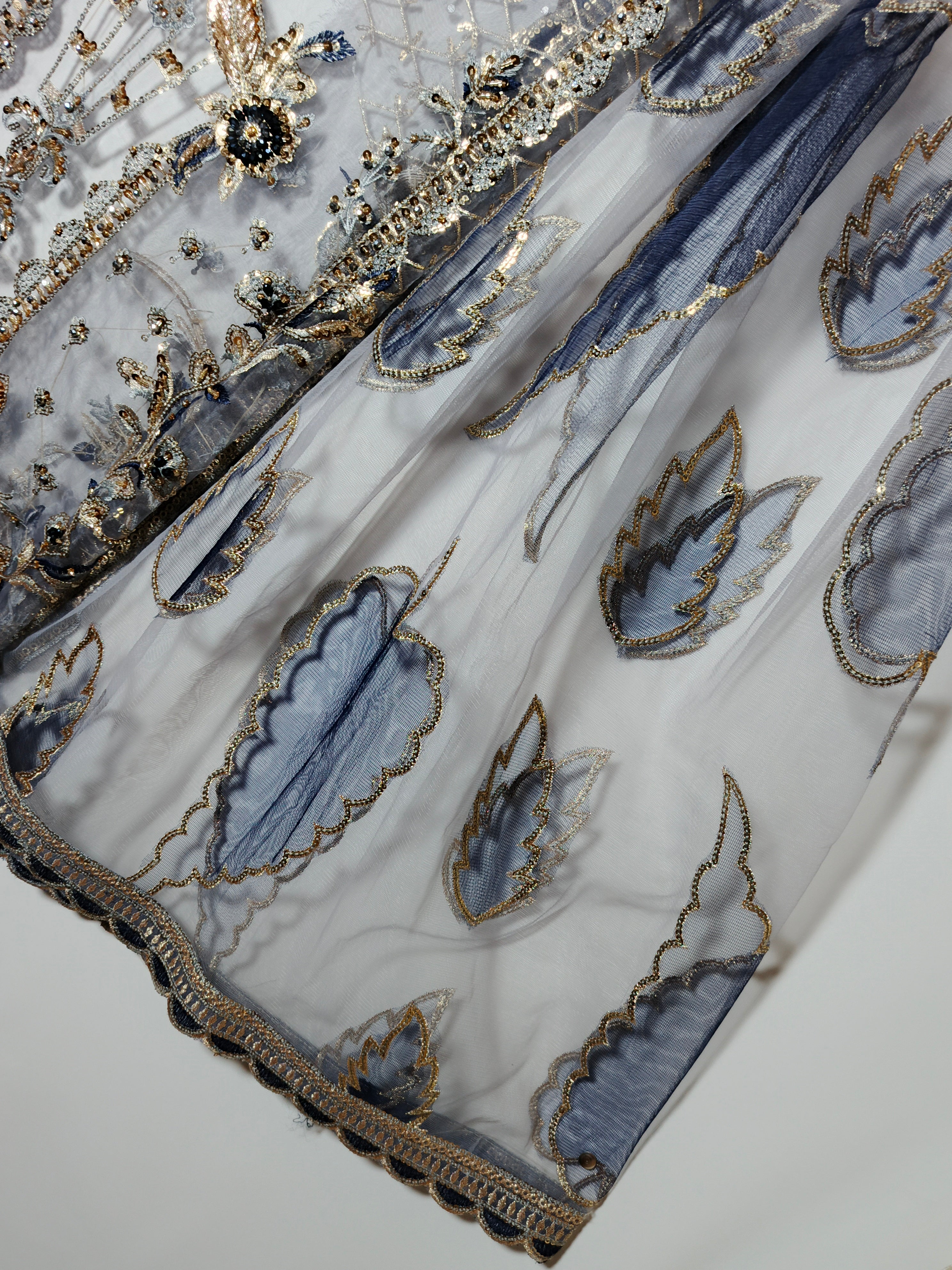 Unsttiched Organza Handworked 3pc