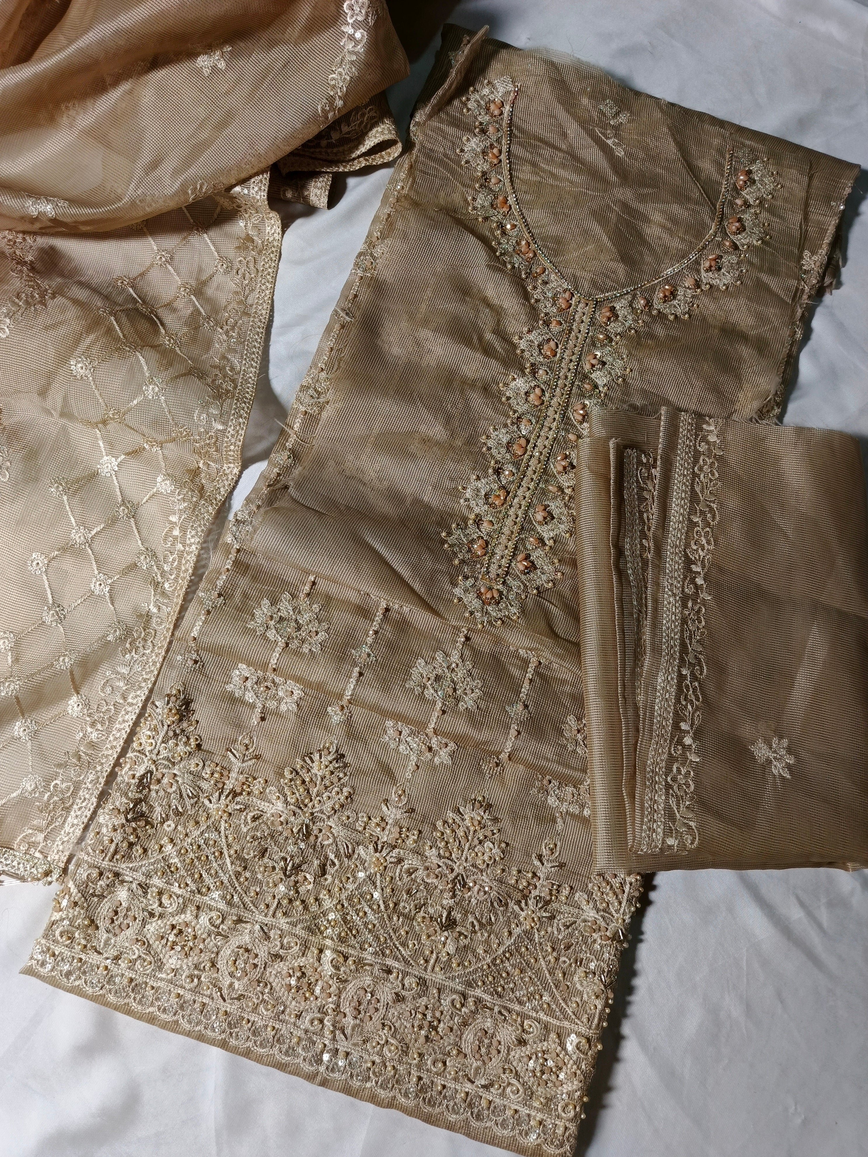Unsttiched Khaadi Organza 3pc
