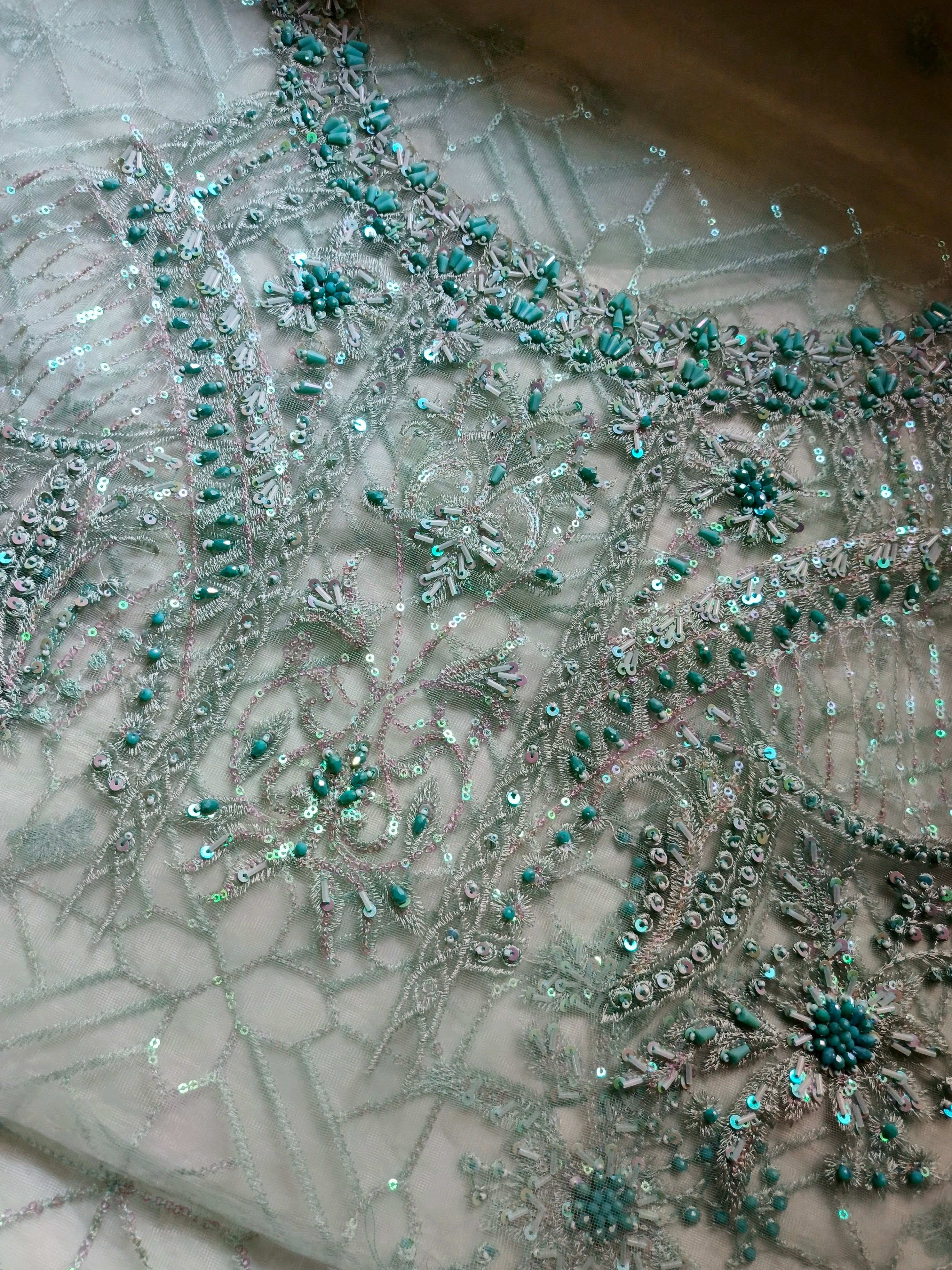 Unsttiched Net Embrioded handworked