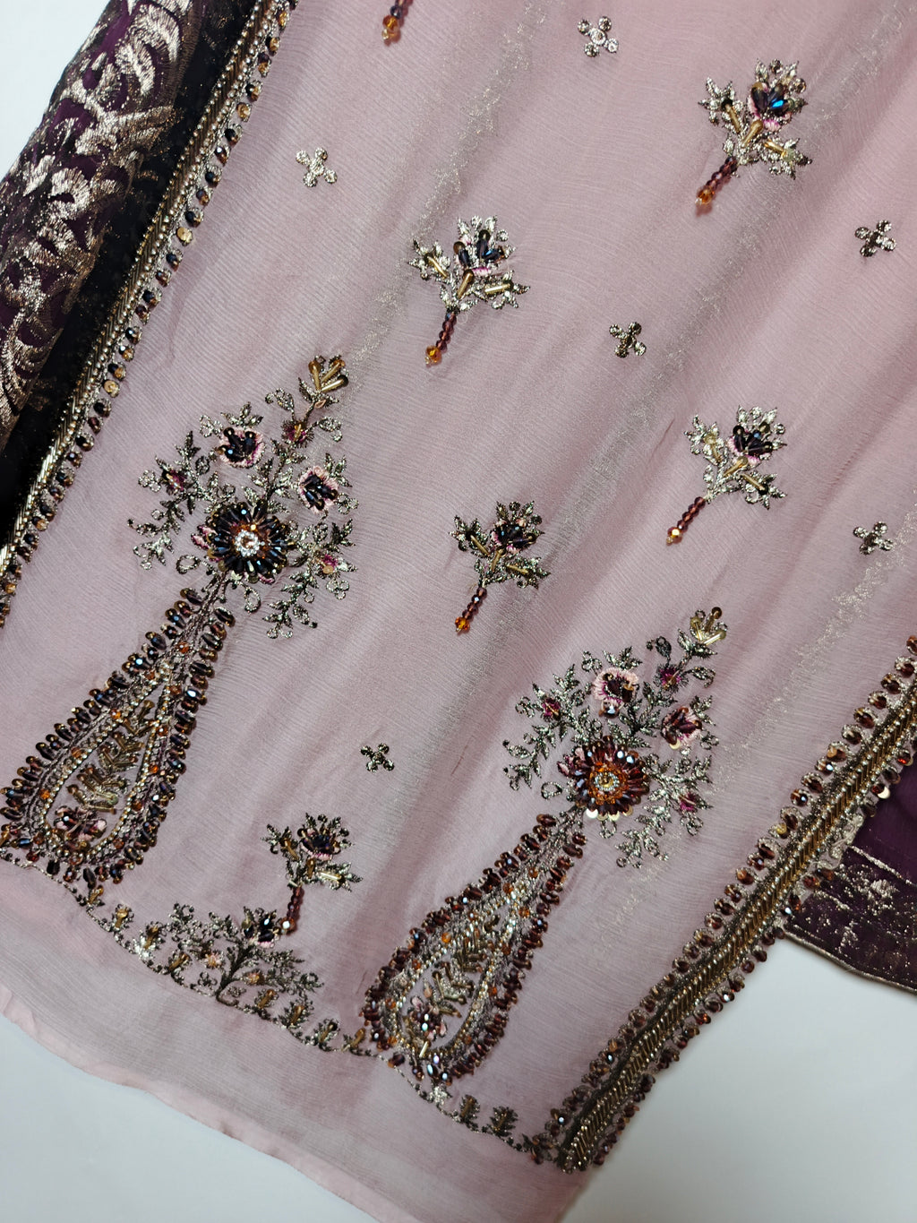 Unsttiched Chifoon Handworked 3pc