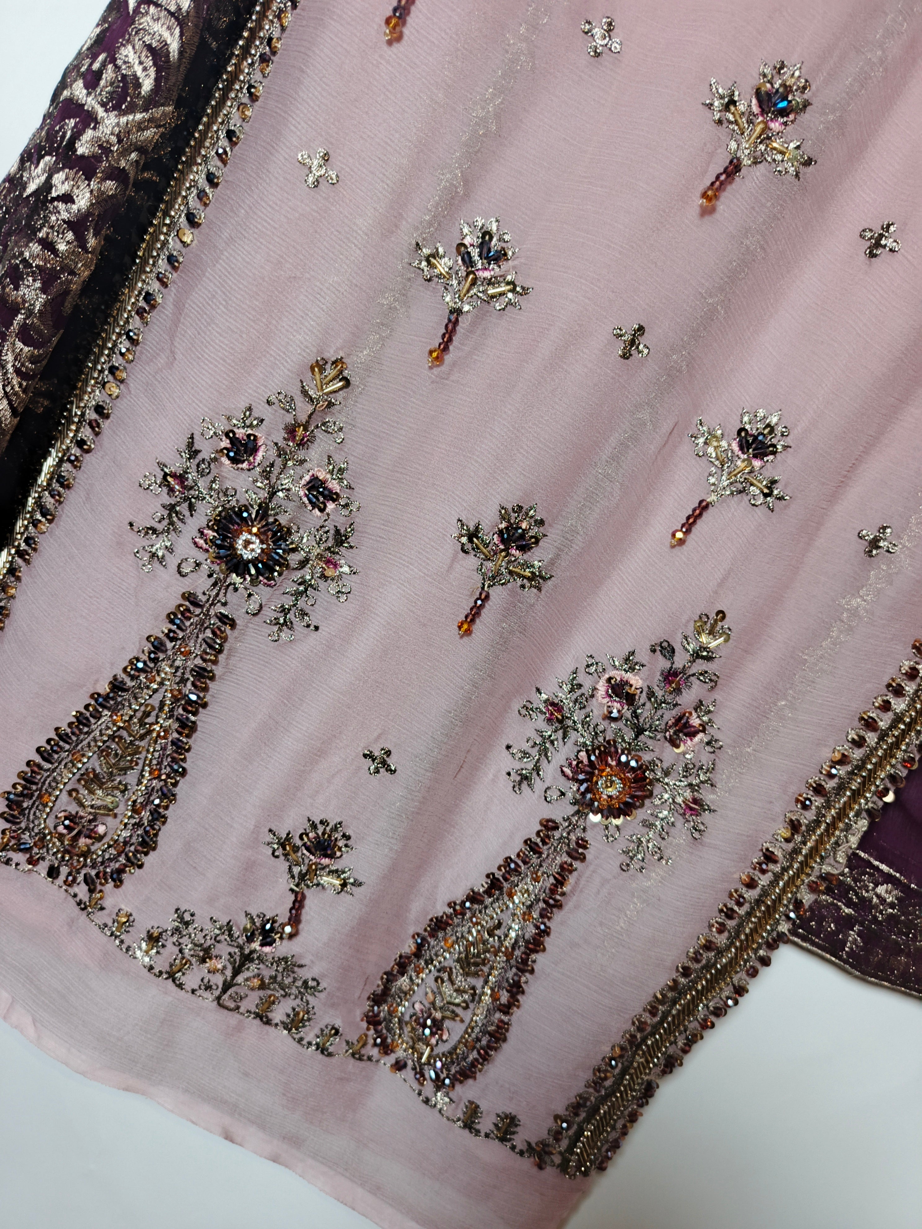 Unsttiched Chifoon Handworked 3pc